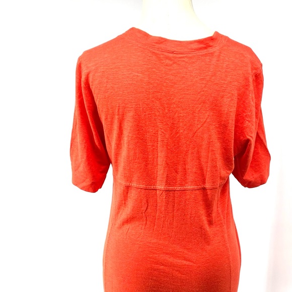 EILEEN FISHER Organic Cotton Hemp Twist Knit V-Neck Dress - Picture 3 of 4